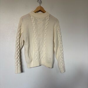 UO Urban Outfitters Cream Cable‎ Knit Fisherman Sweater Size XS